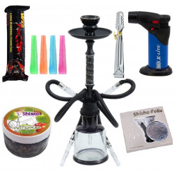 Shisha John 2 węże 47cm black