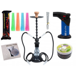 Pełen zestaw Shisha Billy 2 węże 72cm black