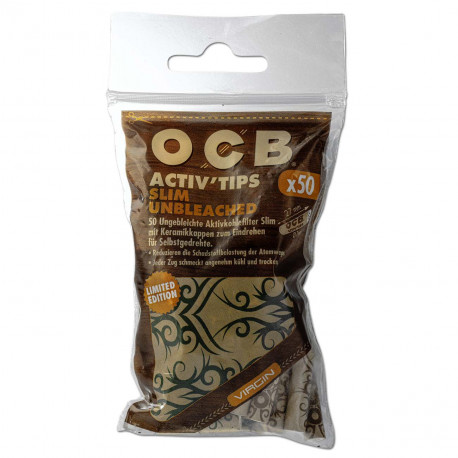 Filtry Węglowe OCB Activ Tips Unbleached 50szt 7mm Limited Edition