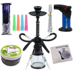 Shisha John 2 węże 47cm black