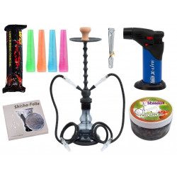 Pełen zestaw Shisha Billy 2 węże 72cm black