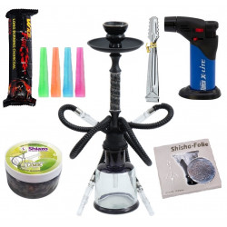 Shisha John 2 węże 47cm black