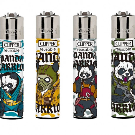 4 x Zapalniczka Clipper Panda Warrior